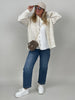 Cardigan mit Reißverschluss Leo in Creme/Beige