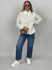 Cardigan mit Reißverschluss Leo in Creme/Beige