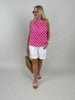 Top Punkte in Pink/Weiß