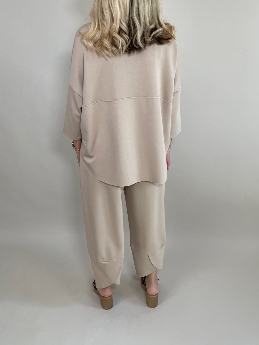 Sweatshirt 3/4 Arm in Taupe Artikel 5906