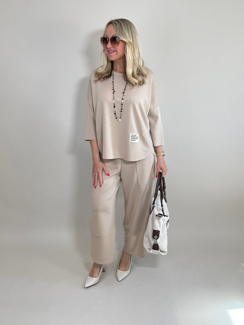 Sweatshirt 3/4 Arm in Taupe Artikel 5906