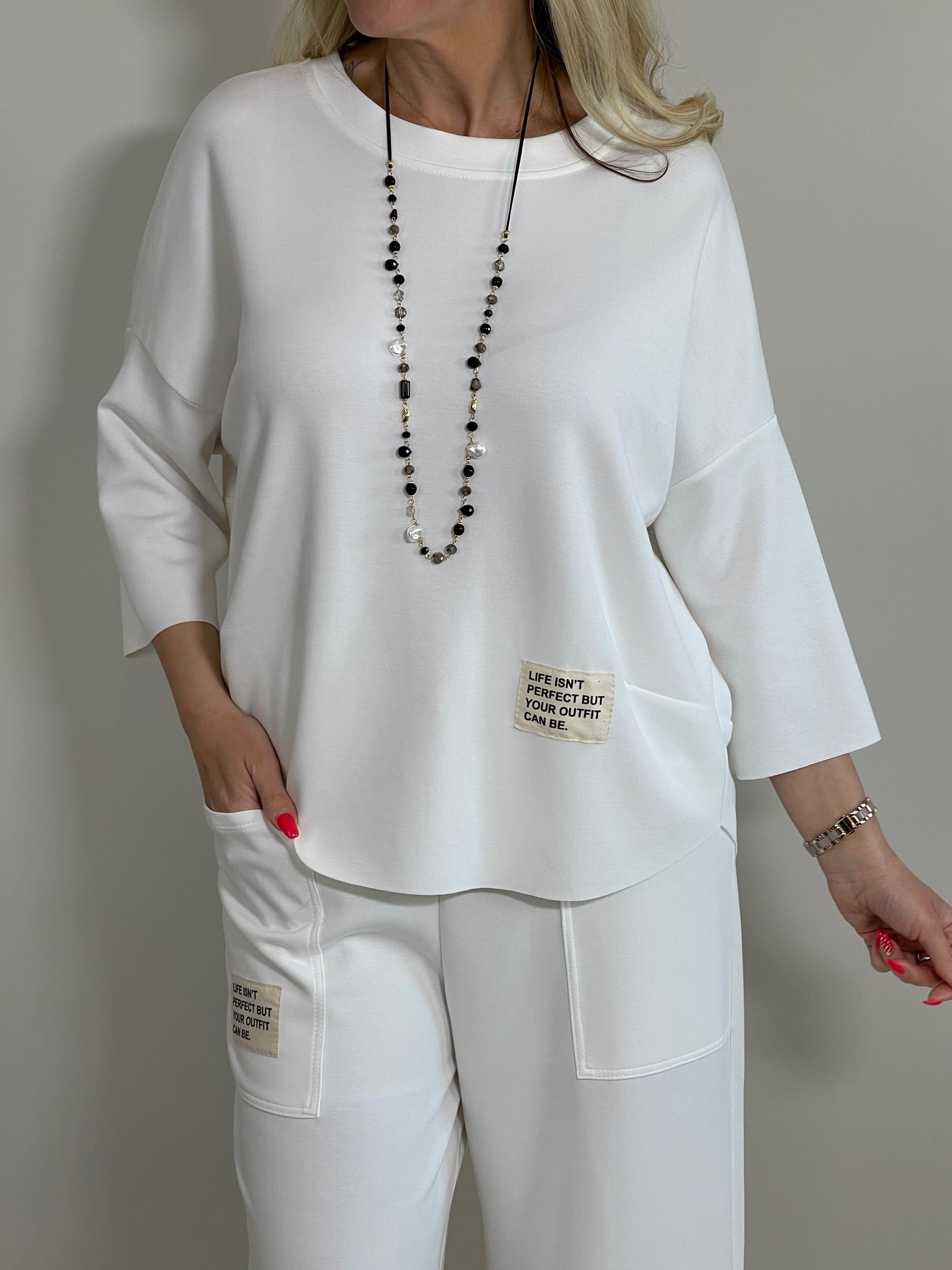 Sweatshirt Halbarm in Offwhite Artikel 5905