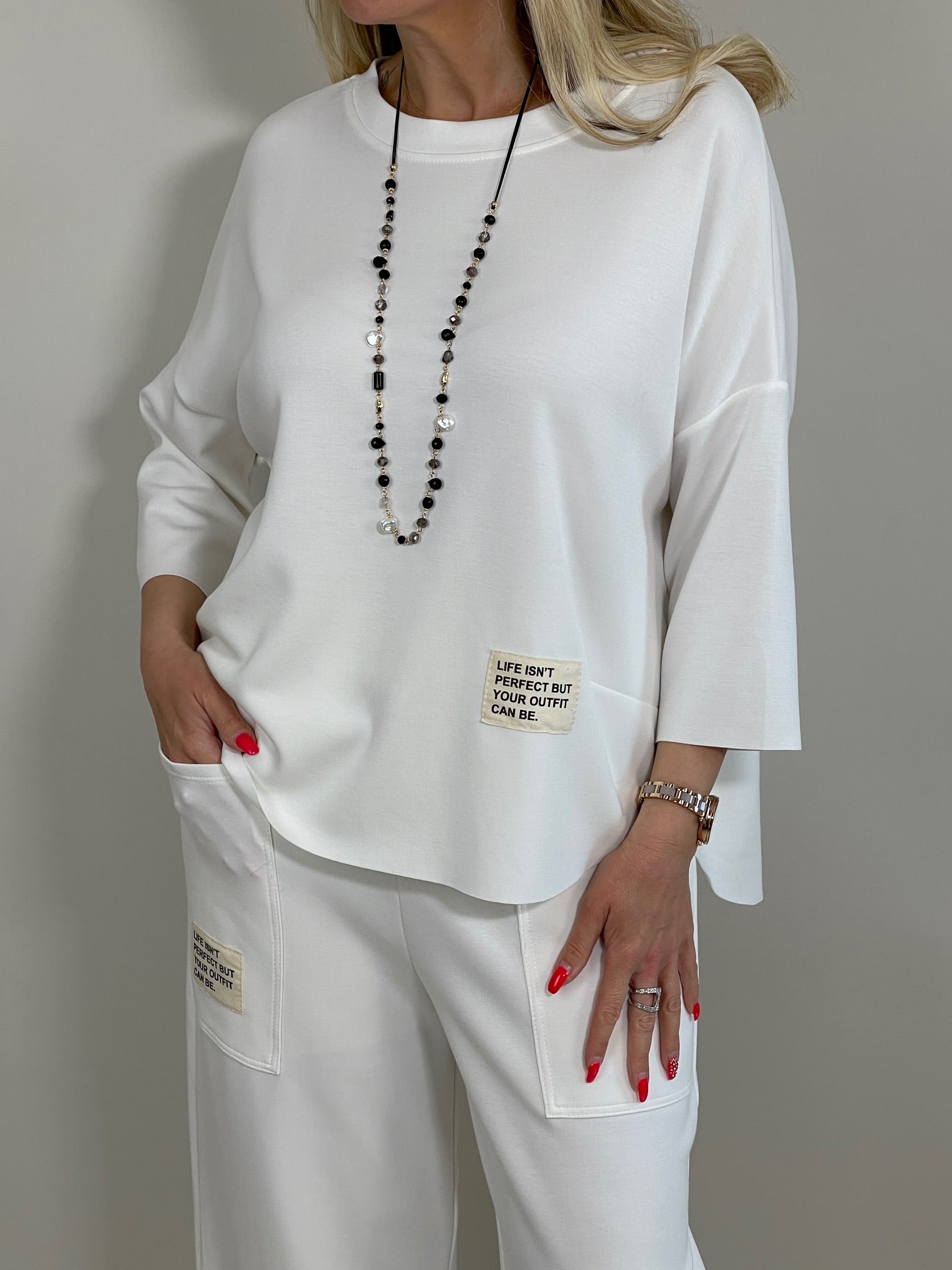 Sweatshirt Halbarm in Offwhite Artikel 5905