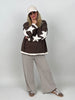 Sweatshirt Sterne-Details in Mokka