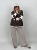 Sweatshirt Sterne-Details in Mokka