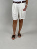 Shorts mit Gürtel Leinen in Offwhite