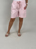 Shorts mit weitem Bein in Rosa