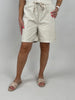 Shorts mit weitem Bein in Beige