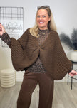 Strickpullover/Poncho in Mokka Artikel 6661