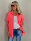 Musselin Bluse uni Kurzarm in versch. Farben Artikel 5809