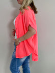 Musselin Bluse uni Kurzarm in versch. Farben Artikel 5809
