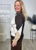 Pullover Rauten Muster in Mokka/Beige/Weiß