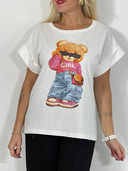 T-Shirt Teddy Girl in Offwhite Artikel 5401