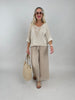 Leichter Strickpullover Streifen in Creme/Beige