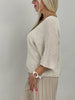 Leichter Strickpullover Streifen in Creme/Beige