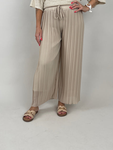 Plissee-Hose in Beige