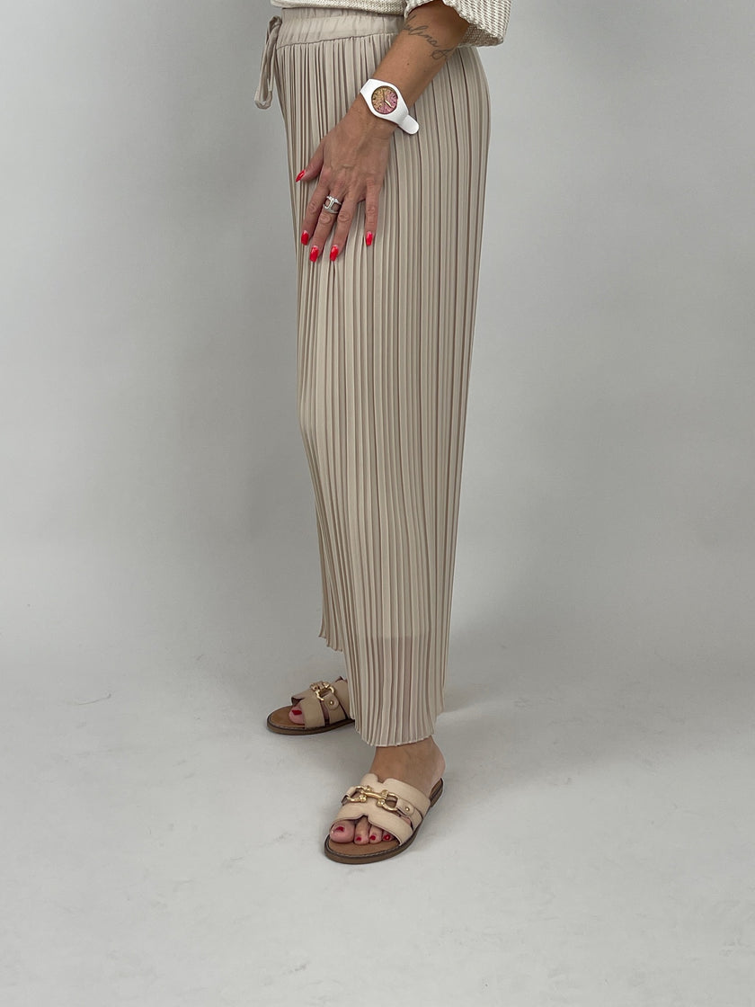 Plissee-Hose in Beige