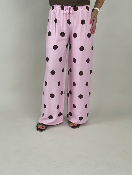 Marlene Hose Punkte in Rosa/Mokka