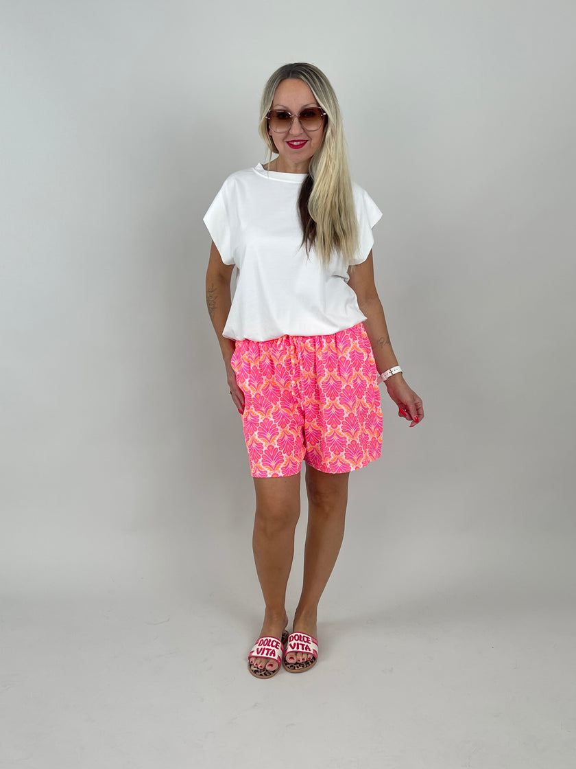 Musselin Shorts Muster in Pink/Orange