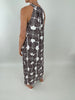 Neckholderkleid Maxi Kofferstoff Muster Mokka/Offwhite Artikel 5922