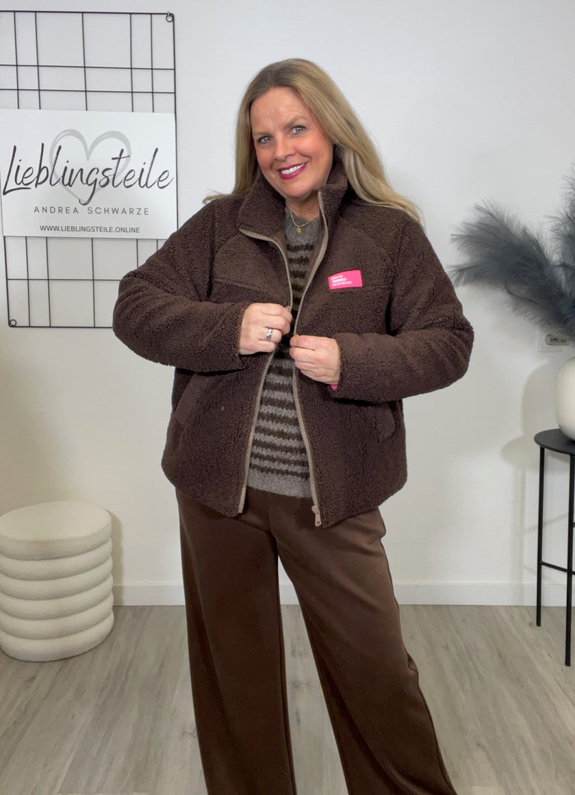 Jacke Teddy in Mokka Artikel 6668