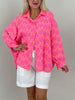 Musselin Bluse Muster in Pink/Orange