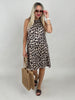Neckholder-Kleid Kurz Kofferstoff Leo