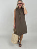 Kleid Midi Uni in Mokka