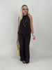 Marlenehose Kofferstoff in Mokka