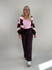 Cardigan mit Streifen in Mokka/Bordeaux Art. 6313