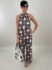 Neckholder Top Muster in Mokka/Offwhite Artikel 5919