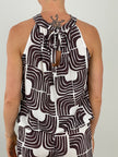 Neckholder Top Muster in Mokka/Offwhite Artikel 5919