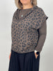 Sweatshirt Kurzarm mit Kapuze Leo/Mokka
