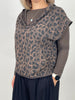 Sweatshirt Kurzarm mit Kapuze Leo/Mokka