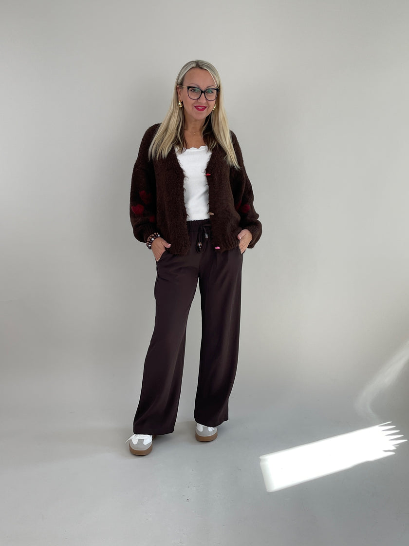Cardigan Herzen in Mokka Artikel 6305