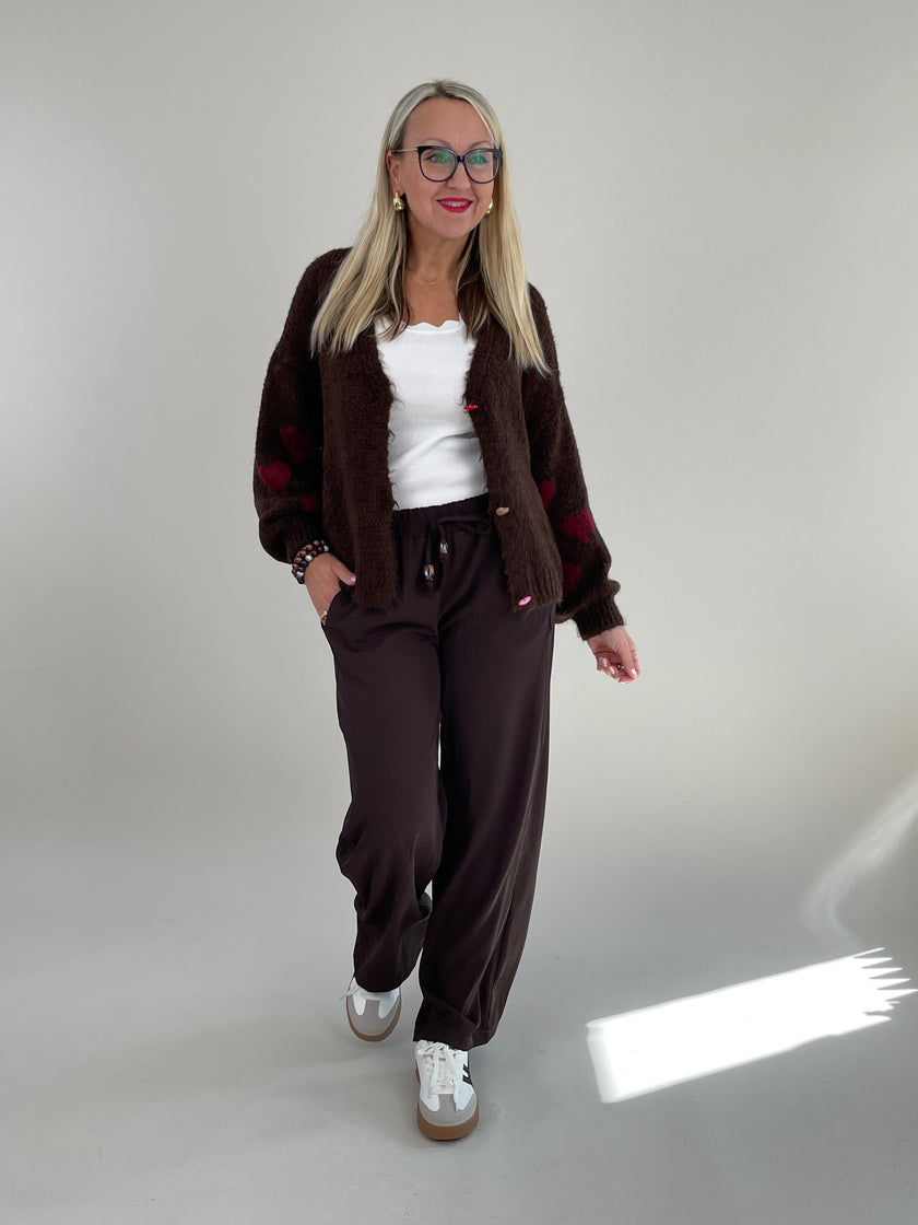 Cardigan Herzen in Mokka Artikel 6305