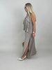 2-Teiler Neckholder-Top & Weite Hose in Taupe
