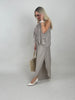 2-Teiler Neckholder-Top & Weite Hose in Taupe