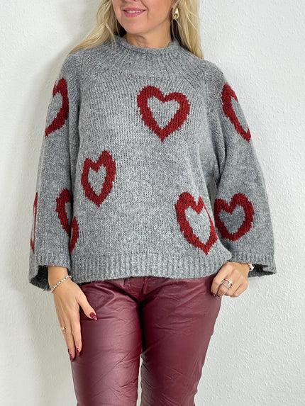 Pullover mit Herzen in versch. Farben Artikel 5409