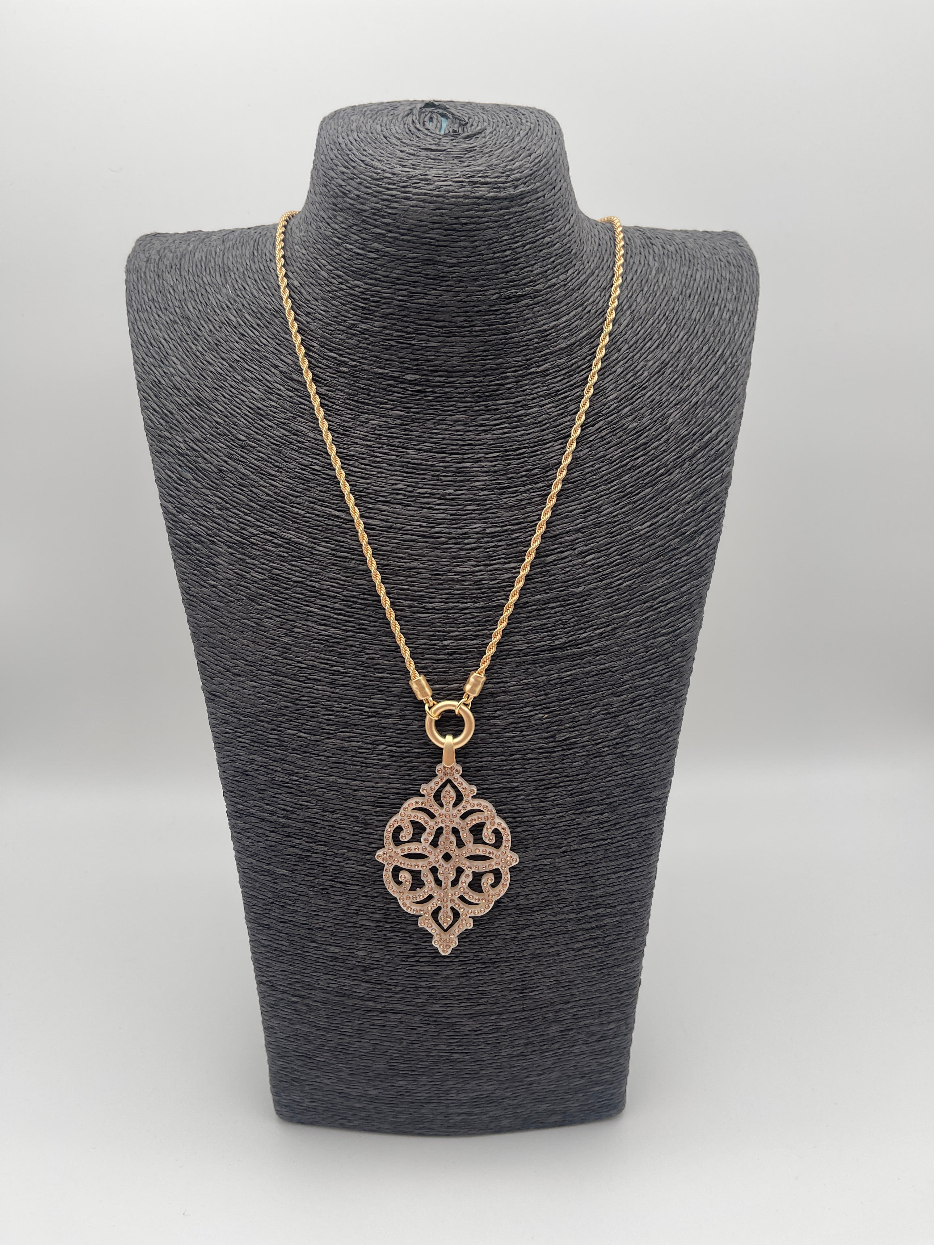 Kette Glitzer Anhänger Gold