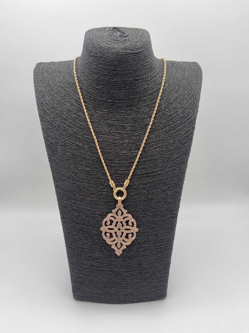 Kette Glitzer Anhänger Gold