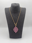 Kette Glitzer Anhänger Gold/Pink