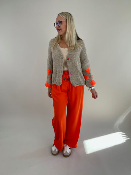 Cardigan Herzen in Taupe Artikel 6304