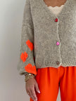 Cardigan Herzen in Taupe Artikel 6304