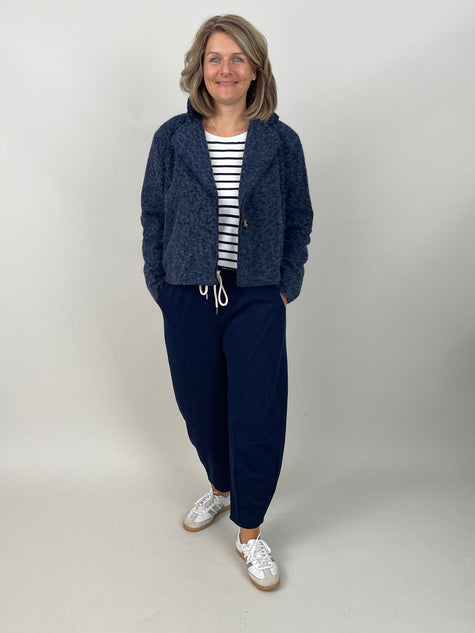 Kuschelige Blazerjacke in Marine