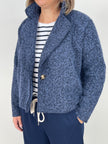 Kuschelige Blazerjacke in Marine