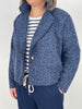 Kuschelige Blazerjacke in Marine