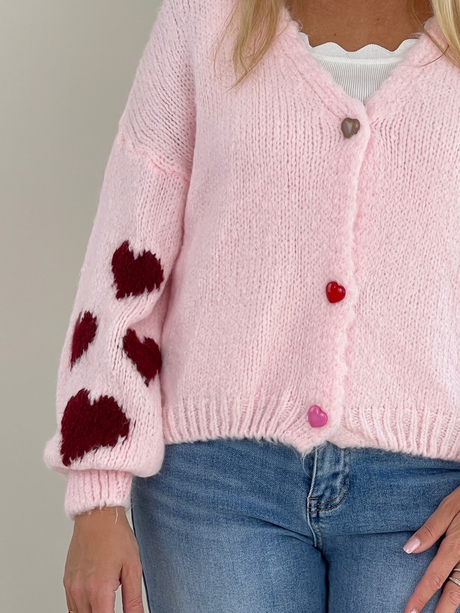 Cardigan Herzen in Rosa Artikel 6306