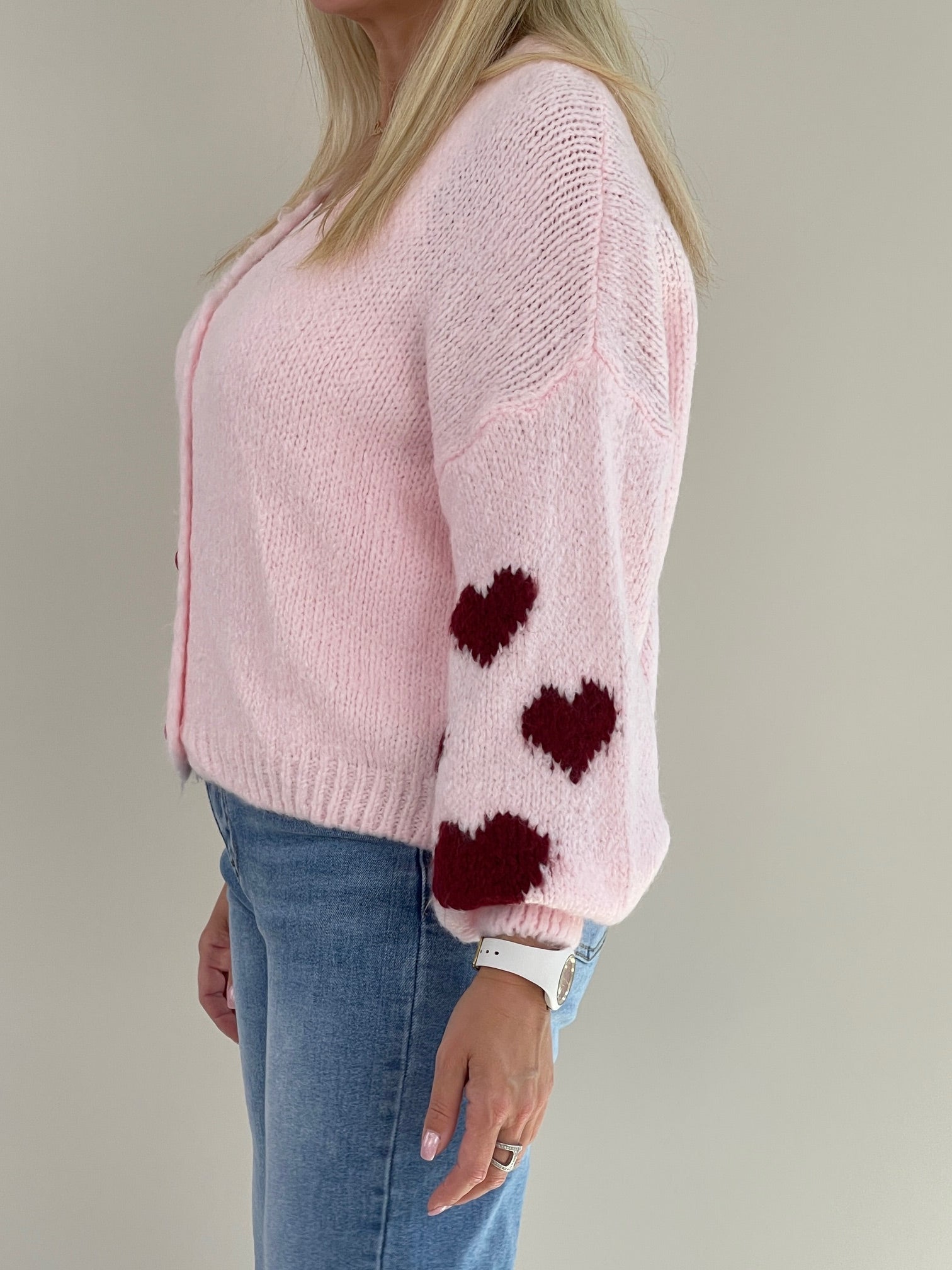 Cardigan Herzen in Rosa Artikel 6306