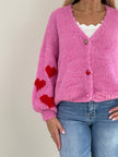 Cardigan Herzen in Pink Artikel 6307